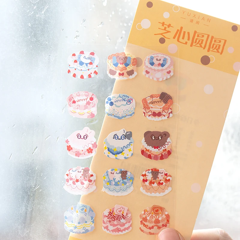 

1 Pcs Various Cake Scrapbooking Stickers Hand Account Decorative Sweet Cake Sticker Kids Gift Kawaii School Korean Stationery