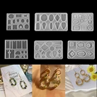 1 шт., серьги формочка для силиконовой подвески для ожерелья из смолы, эпоксидная смола, комбинированные формы для DIY Изготовление, поиск ювелирных изделий, принадлежности для инструментов