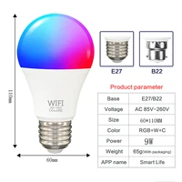 wifi smart light bulb e27 b22 led lamp rgbwhitewarm white work with alexagoogle home dimmable timer function rgb led bulb