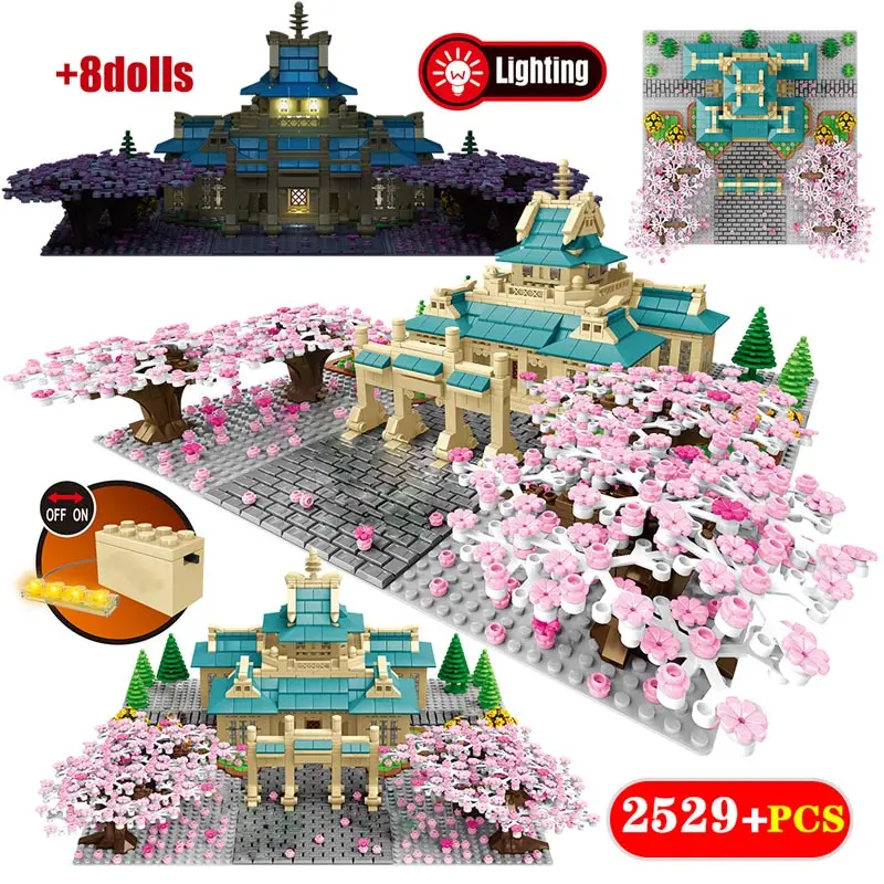 2529 шт город улица вид дерево дом цветок модель строительные блоки Новый Вишневый