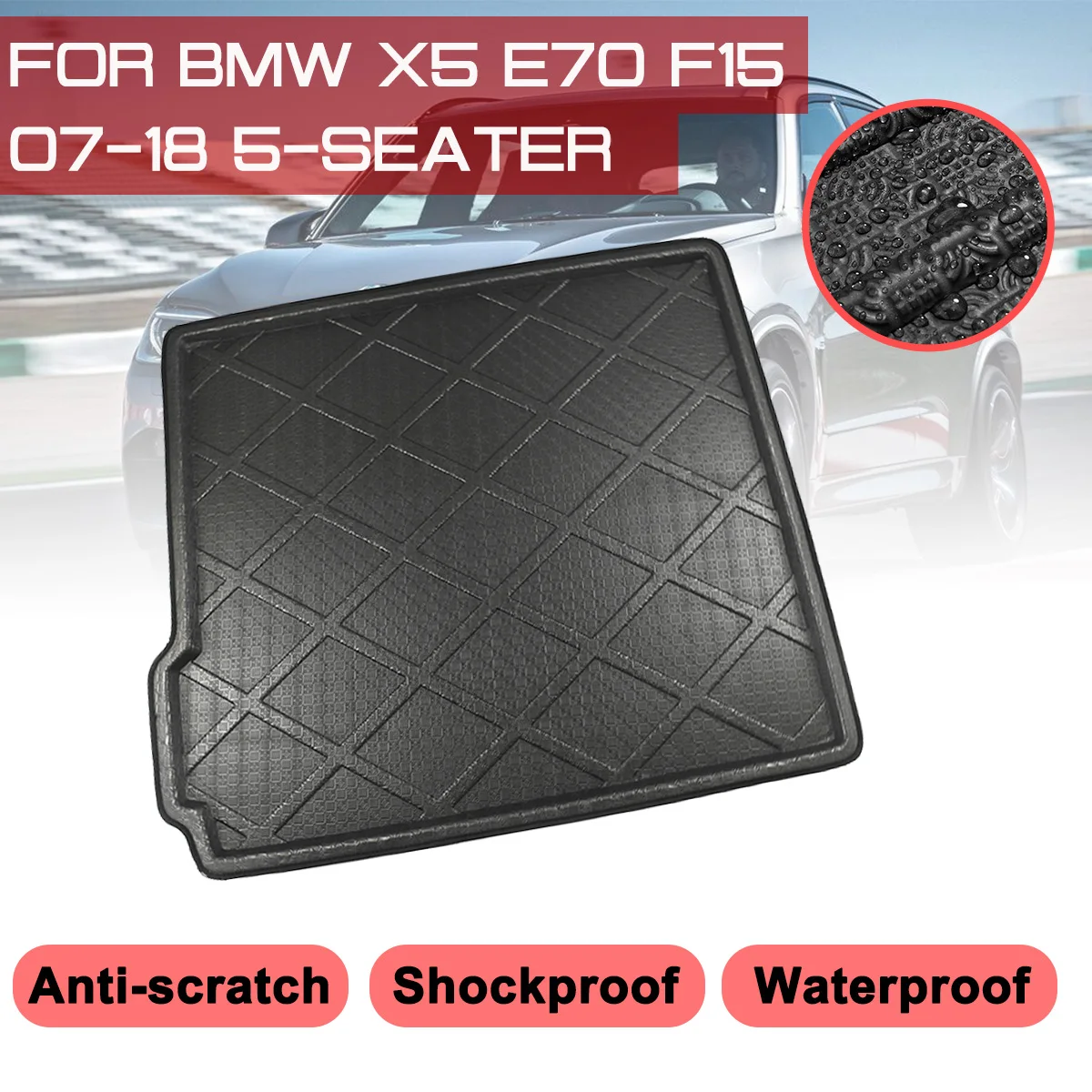 Автомобильный напольный коврик ковер для BMW X5 E70 F15 5 местный 2007 2018 задний багажник