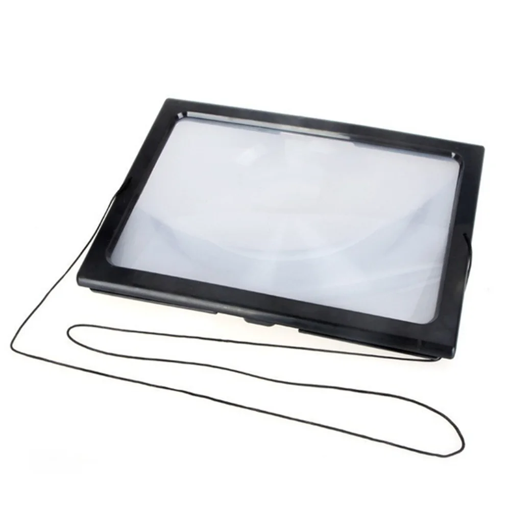

3X Portable Desk Type With Lanyard Hands Free Glass Foldable For Old People Reading Battery Powered LED Magnifier