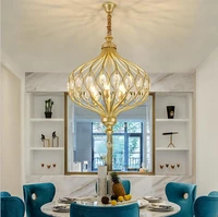 american country chandelier creative golden light luxury modern chandelier bedroom wrought iron restaurant crystal lamps