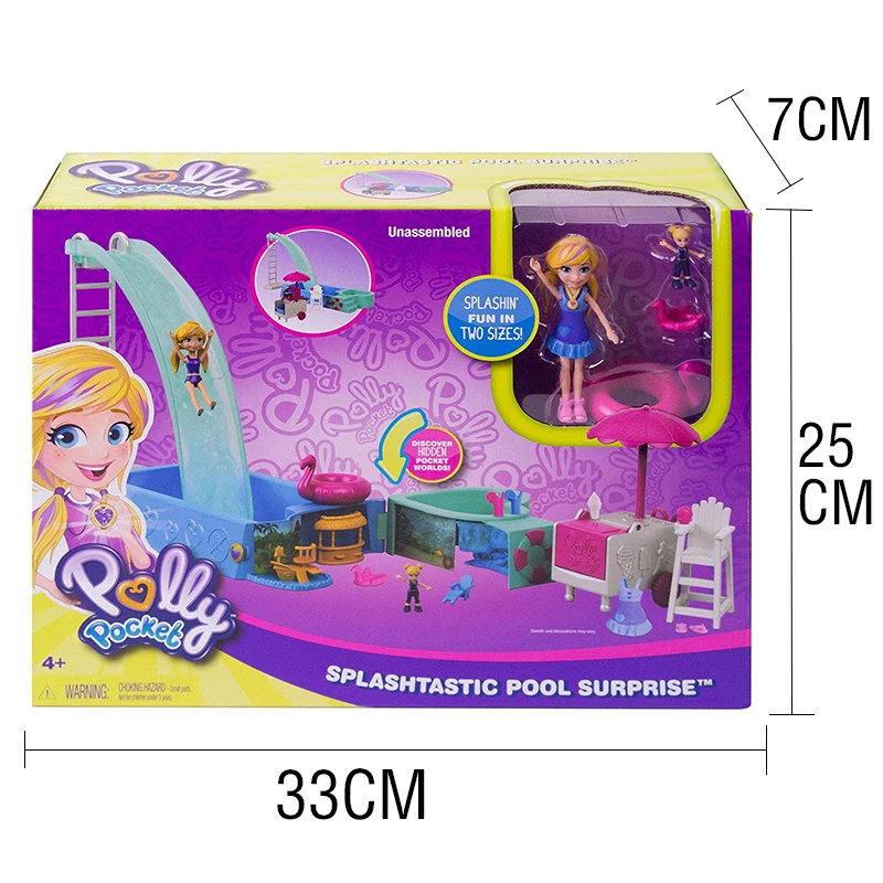 Original Polly Pocket Girls Doll House Big Million World Treasure Box Dolls Travel Style Toys Accessories Summer Juguetes | Игрушки и
