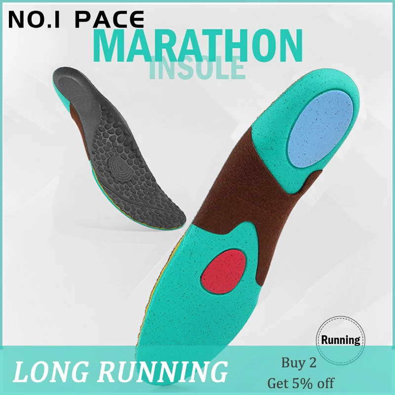 

NOIPACE Running Insoles for Shoes Jogging Marathon Shoe Pad Women Men Foot Arch Support Insole Heel Shock Absorption Cushion