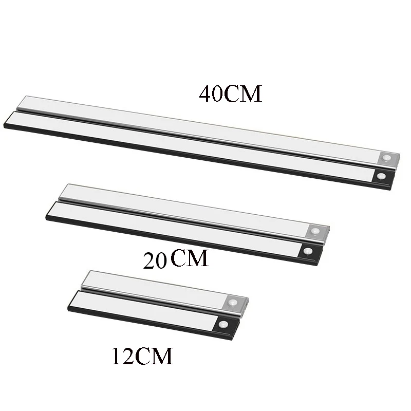 1 2pcs ultra thin led under cabinet closet automatic led light usb recharge 3modes motion sensor wall lamps for kitchen wardrobe free global shipping