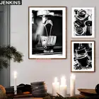 Винтажная Настенная картина с изображением кофе-машины, Постер в скандинавском стиле с ананасом, Настенная картина для украшения гостиной
