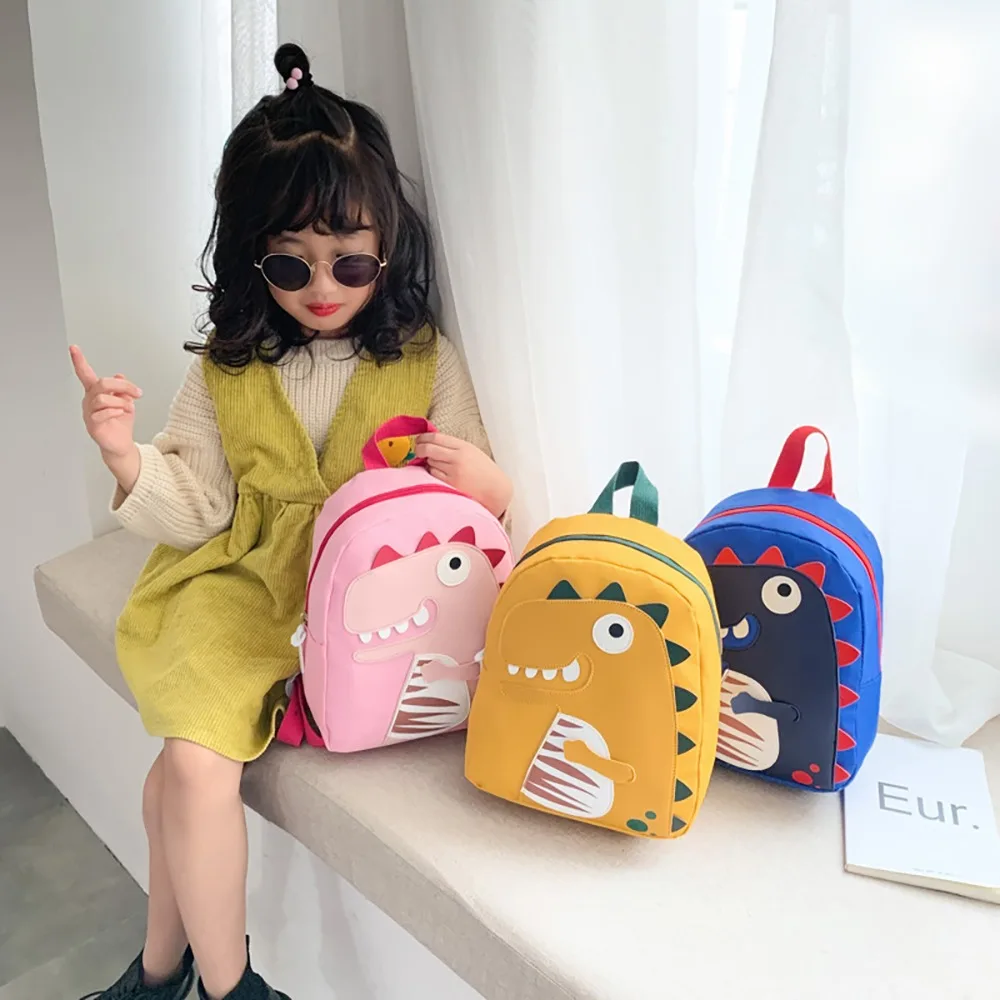 

Children's Bags New Kawaii Fashion Backpack Cartoon Kindergarten Cute Dinosaur For Girls Boys Baby Small School Candy Colors Bag