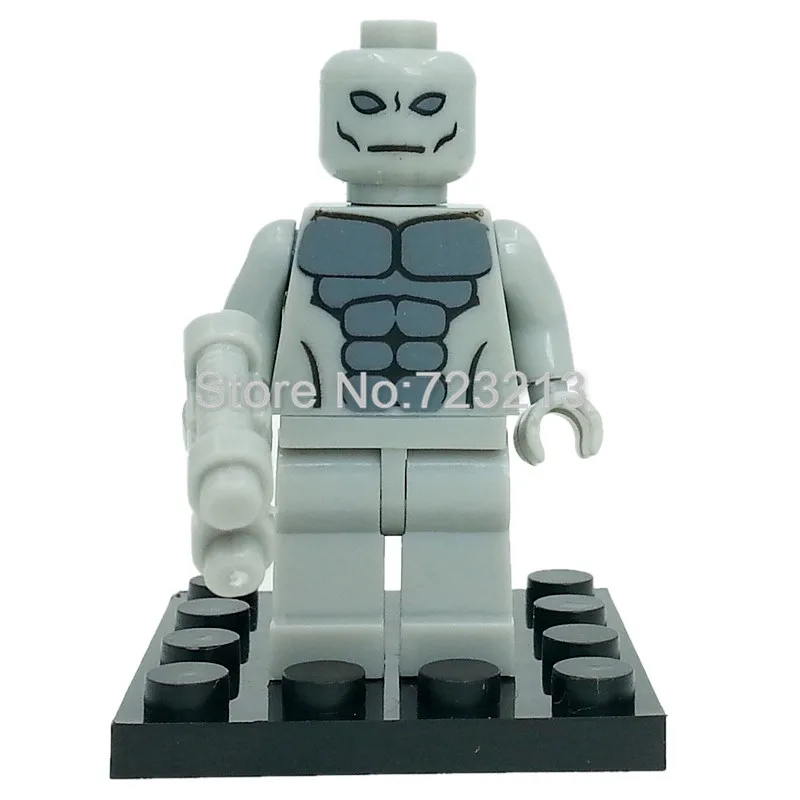 Silver Surfer Одиночная змея глаза Джейсон Тодд КРОК Бэтмен, Бэйн Aqualad удар задницы строительные блоки супер герой D845 D840 D856 Кирпичи Игрушки - Цвет: Silver Surfer