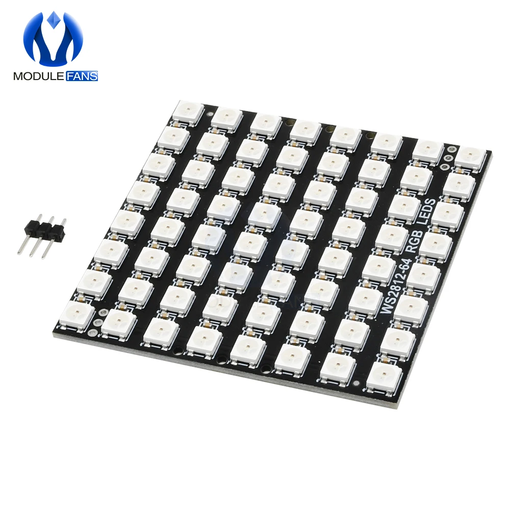 WS2812 5050 64 разрядный RGB светодиодный светильник Модуль квадратный WS2812B 8*8 разрядные