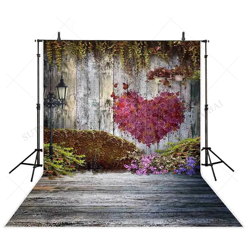 

Фон для свадебной фотосъемки деревянная доска Любовь Цветы День Святого Валентина Настройка 14 февраля фон для фотостудии фото