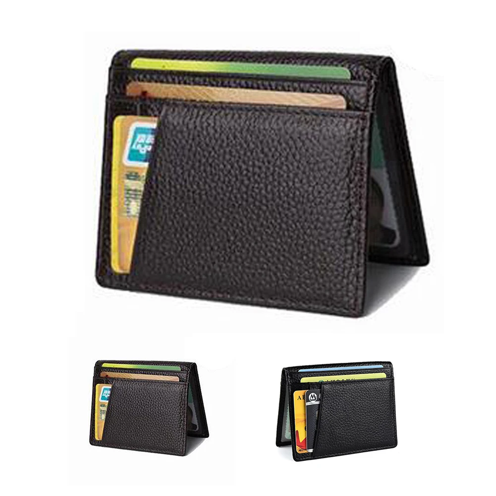 

PU Leather Card Holder Soft Mini Men Wallet Foldable Fashion Credit Purse ID Case Multi Slot Money Coin Slim Thin Business