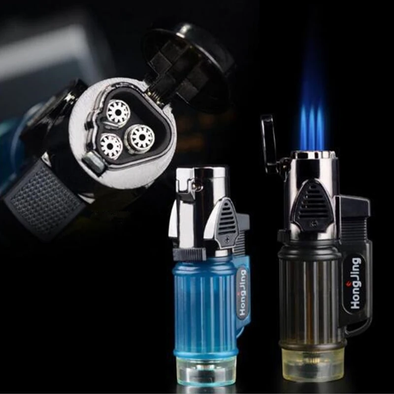 

1300 C Windproof Torch Jet Turbo Gas Lighter Three Nozzles BBQ Ignition Inflatable Butane Spray Gun Cigar Cigarettes Lighters