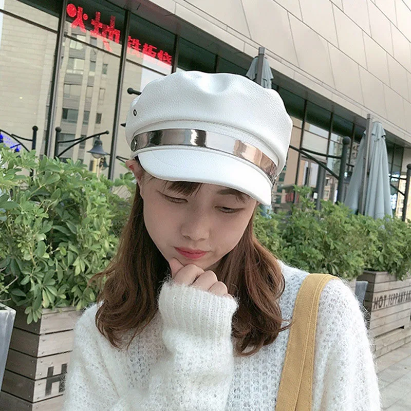 Осенне-зимний женский твидовый берет плоская Военная Кепка слюнявчик шапка