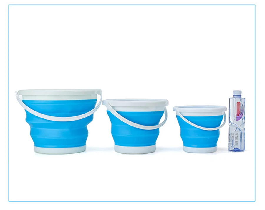 1.5-10L Portable Folding Bucket Outdoor Thick PP Silicone Fishing Supplies Folding Bucket for Fishing Promotion camping Car Wash