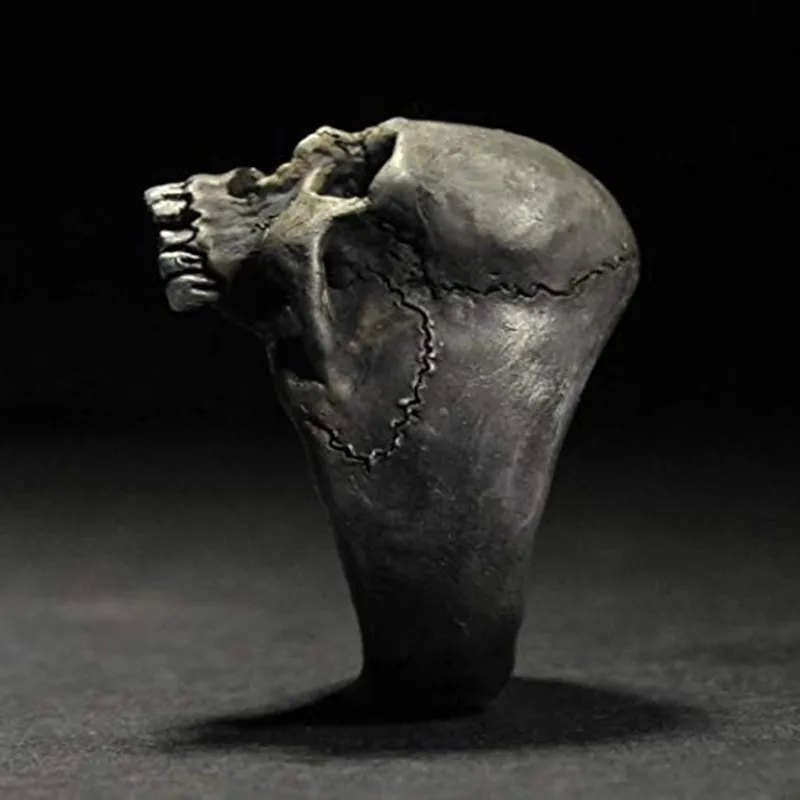 Vintage Men's Punk Skeleton ring Gothic Ghost Head Skull Ring Hip-Hop Horror Locomotive Rock Biker Jewelry | Украшения и