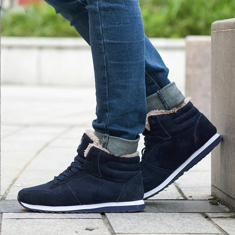 Кроссовки мужские зимние на толстом меху повседневная обувь для тенниса | Обувь