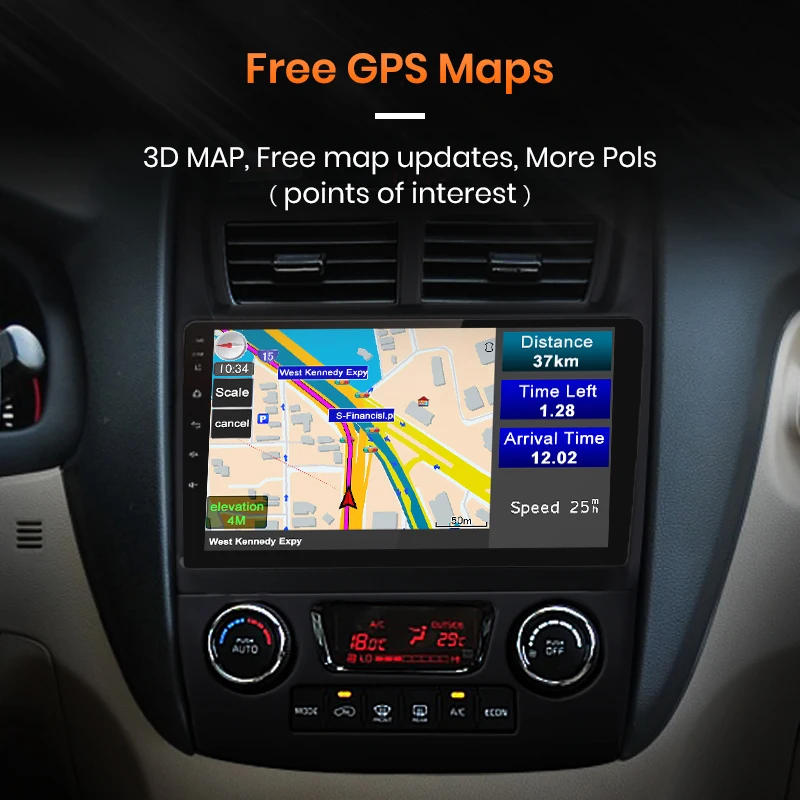 Автомагнитола AWESAFE для Kia мультимедийный видеоплеер на Android 10 2 Гб ОЗУ 32 ПЗУ с GPS