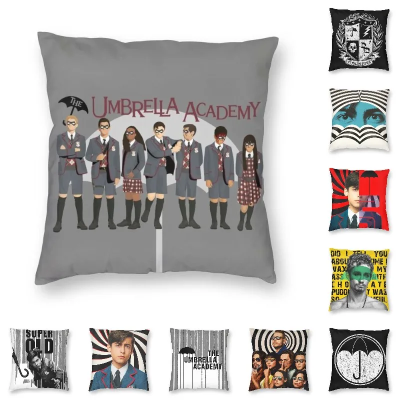 

The Umbrella Academy Badge Cushion Cover Sofa Living Room Ut Malum Pluvia Logo Square Pillow Cover 45x45cm