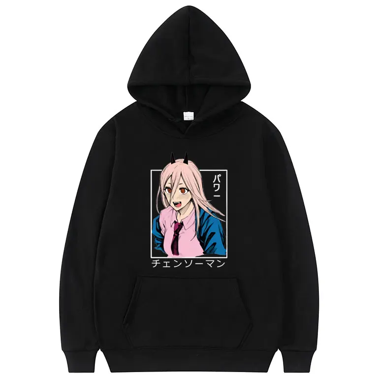 

New Japan Anime Chainsaw Man Print Hoodie Tops Men Women Cute Hoodies Kawaii Manga Hoody Woman Fleece Cotton Sweatshirt Pullover