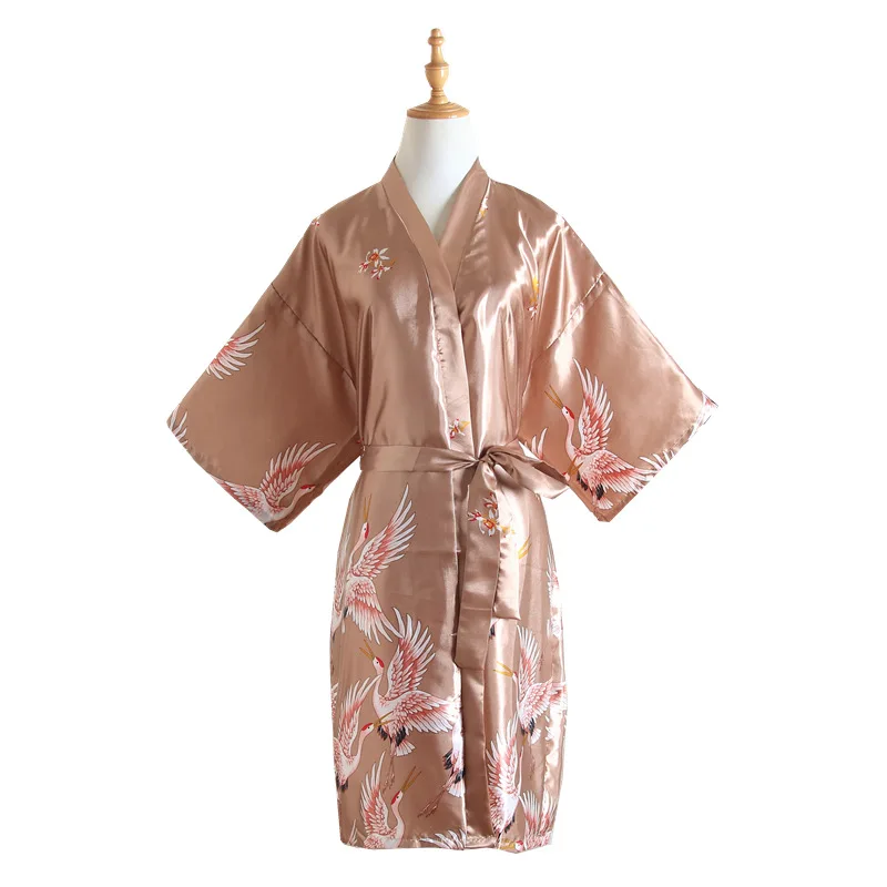 

Women Gown Comfortable Morning Gown Fashionable Silk Summer Home Gown