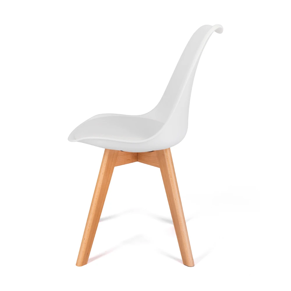 4 шт./компл. простой пластиковый стул с подкладкой из массива дерева для ресторана