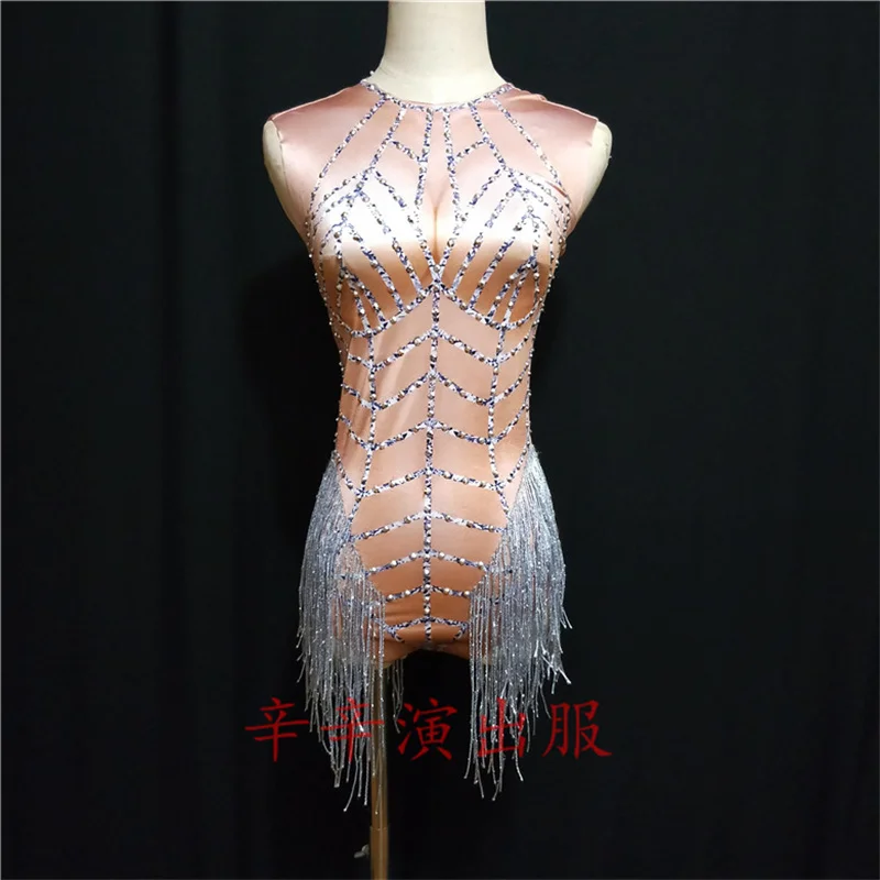 Новый сексуальный женский костюм для сцены DJ инкрустированный бриллиантами