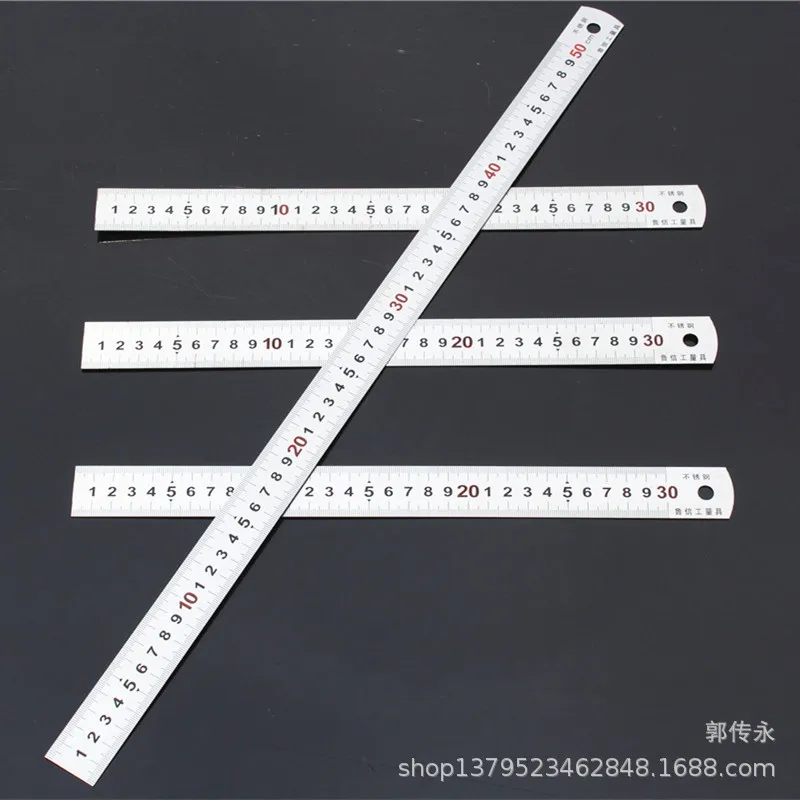 

Measuring Instruments Ruler Tape Measure Construction Tools Meter 30cm 50cm Stainless Steel Double-sided Scale Thickened