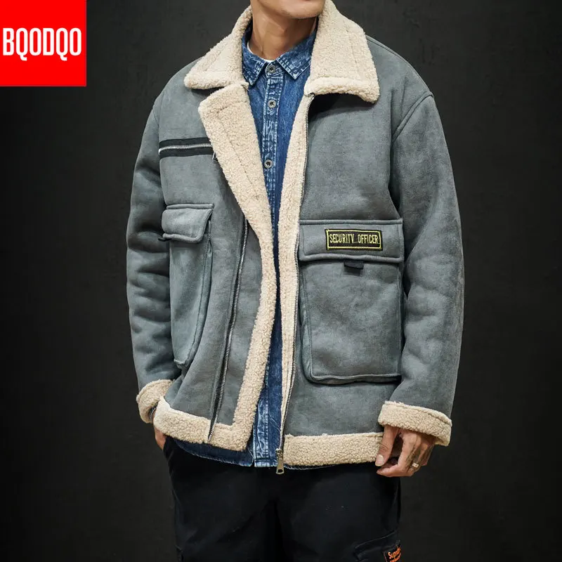 

Big Pocket Military Army Jacket Winter For Men Turn-down Collar Fashion Hip Hop Jackets Streetwear Loose Parka Coat PLUS SIZE