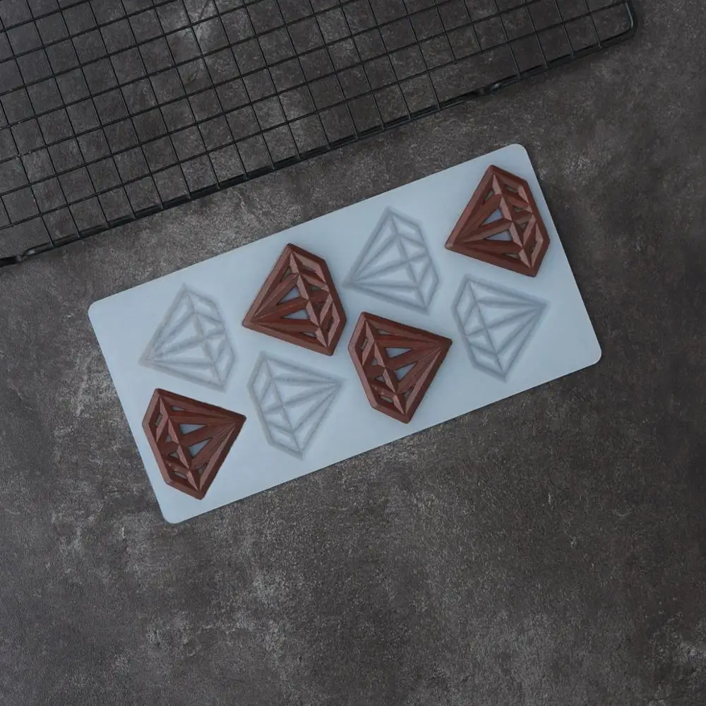 Силиконовая форма для шоколада сделай сам в форме алмаза с отверстиями