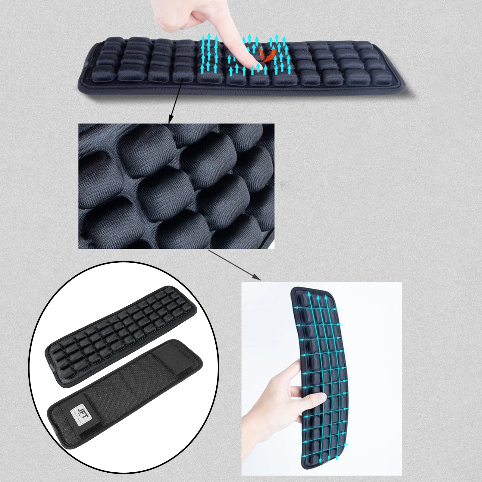 1pair breathable non slip shoulder strap pads backpack air cushion pad curved detachable for seat belts protect camera bags free global shipping