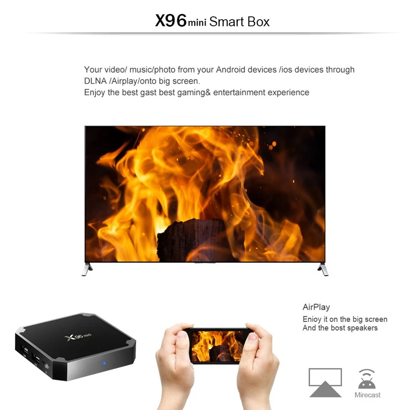 ТВ-приставка X96 Mini 2 + 16 ГБ Android 7.1.2 Wi-Fi 4 ГГц S905W ядра 4K | Электроника