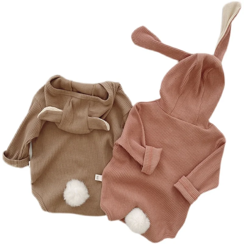 New Baby Cotton Romper Ear Overalls For Girl Little Kids Boys Outerwear Coat Children Jumpsuit Shorts Spring Autumn Overol