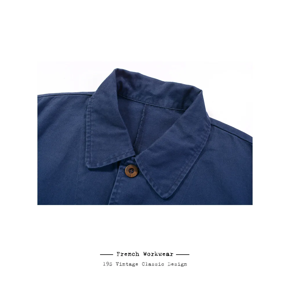 Однотонная мужская Рабочая куртка бежевого цвета индиго классического