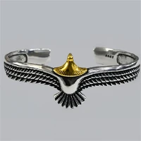 personality creative vintage bracelet men and women domineering eagle feather opening womens hand bracelets wholesale