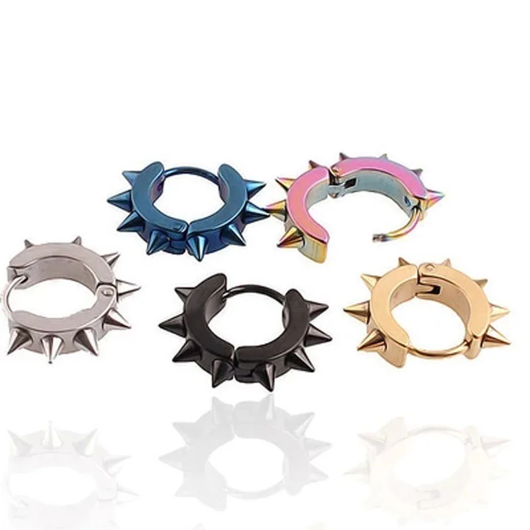 E10 Lee Taemin Zhang Dongyu Стиль Знаменитостей титановая сталь черные острые конусные заклепочные серьги для мужчин