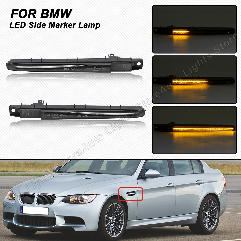 

2 шт. динамический светодиодный боковой габаритный фонарь для BMW E90 M3 Sedan E92 M3 Coupe E93M3 Convertible 2007-2013 указатель поворота