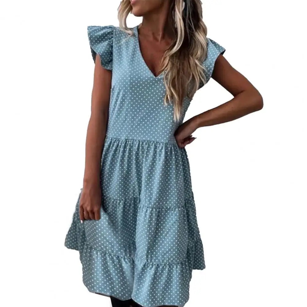 

Летнее платье 2021, женское уличное платье в горошек, пикантное повседневное свободное тонкое плявечерние вечернее платье, женское мини-плат...