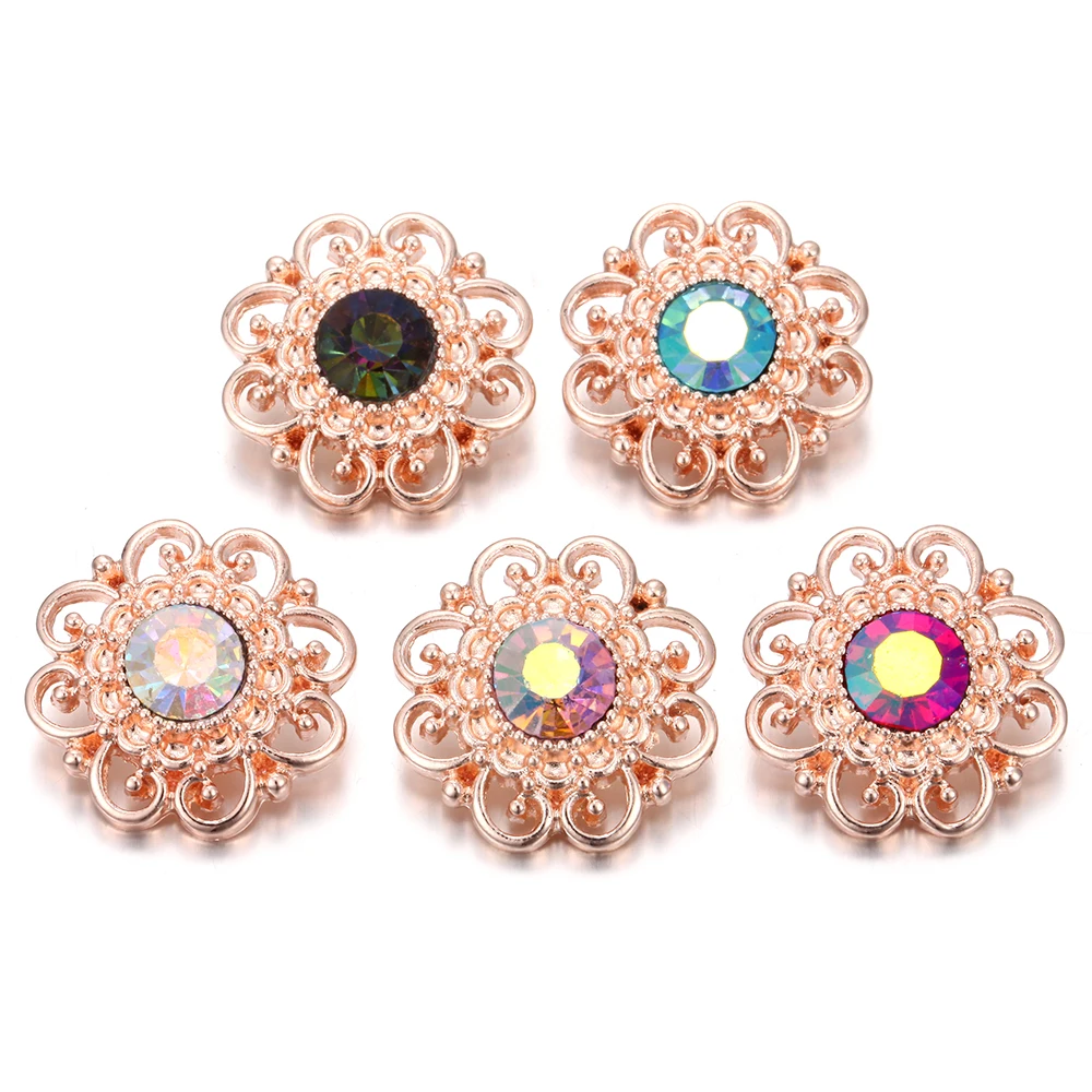 6 шт./лот новые кнопки из розового золота ювелирные изделия кристаллы со стразами