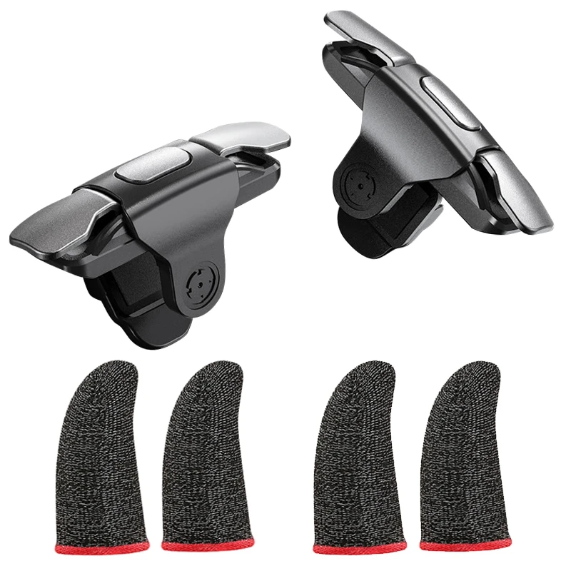 

Handle Game Controller,Physical Keys Gaming Finger Sets for PUBG Joystick Metal Mobile Game Artifact