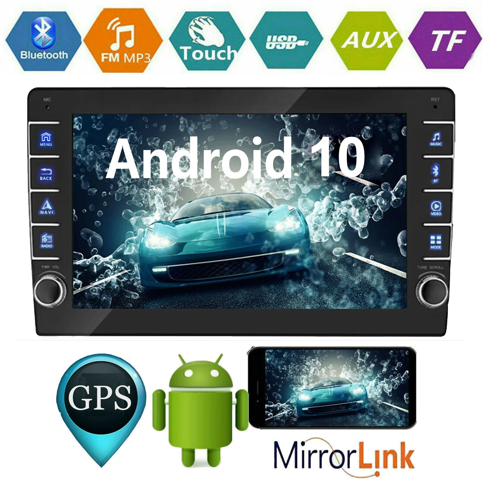 

9in Car Multimedia Player 1Din Stereo Radio for Android 10 Wifi bluetooth GPS Unit Navigation Universal Car Radio Player