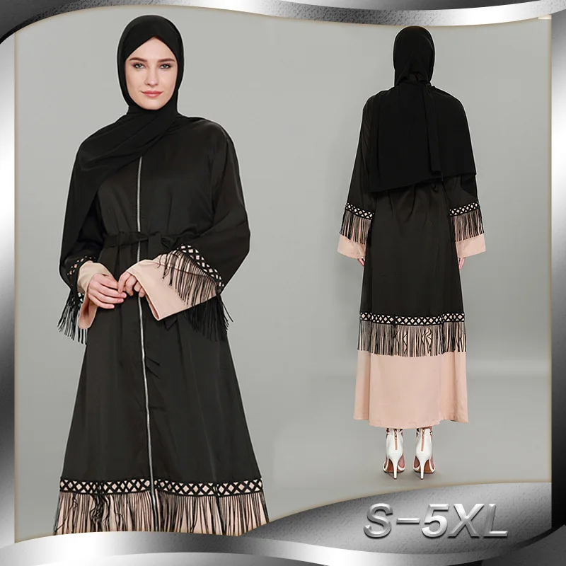 Женский Рамадан кафтан от BianFeng, мусульманский абайя из Дубая, кружевной хиджаб с кисточками, платье на молнии, облегающий кардиган