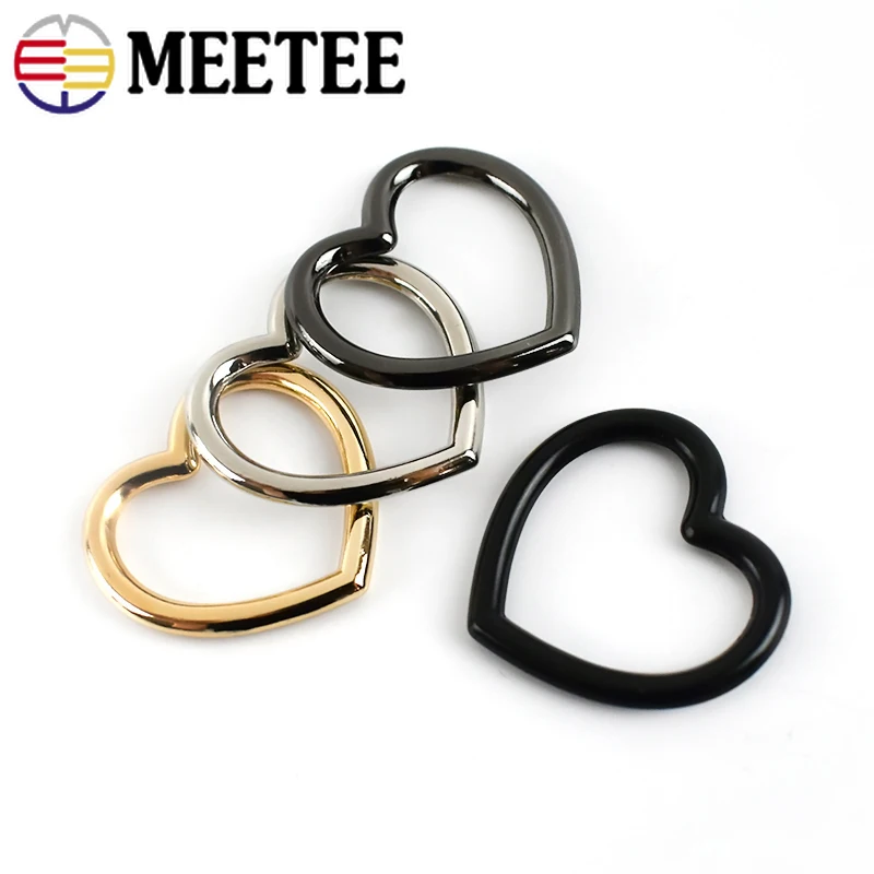 Пряжка с сердечком Meetee из сплава персик кольцо белого никеля металлической