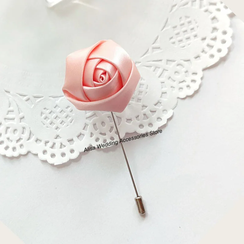 Красные бутоньеры свадебные аксессуары корсаж для жениха булавки лацканов лента