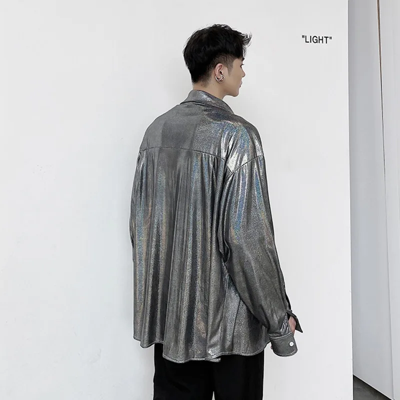 

IEFB Early Spring New Bright Color Shirt Personality Fashion Korean Style Single Breasted Oversized Casual Blouse For Men 9Y5423