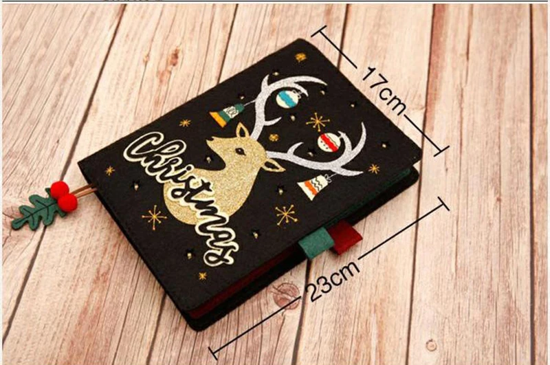 Фетровая Обложка для блокнота A5 светильник кой ручная работа Рождественский