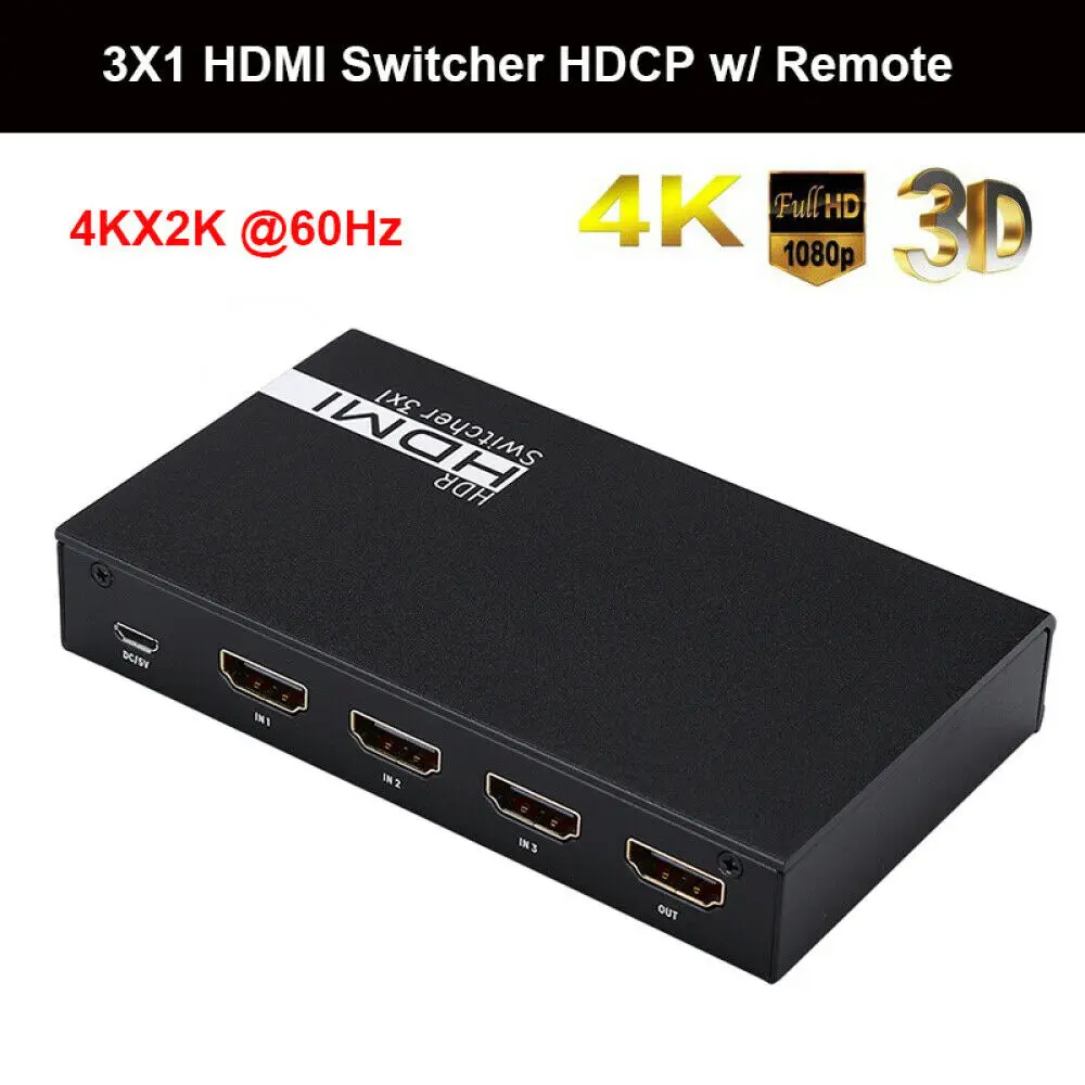 Топ 3 в 1 выход видео HDMI аудио коммутатор 1080P 60 Гц 7.1CH 4 к x 2 HD для PS3 PS4 HDTV DVD Xbox360 |