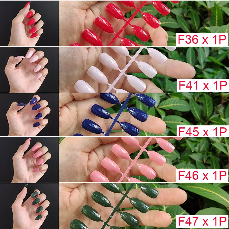 F8-5PCs Mix Colors 18 смешанных цветов короткие круглые кончики для Ногтей Полное покрытие накладные кончики для Ногтей пресс на поддельные ногти яркие цвета - Цвет: F8-5PCs Mix Colors