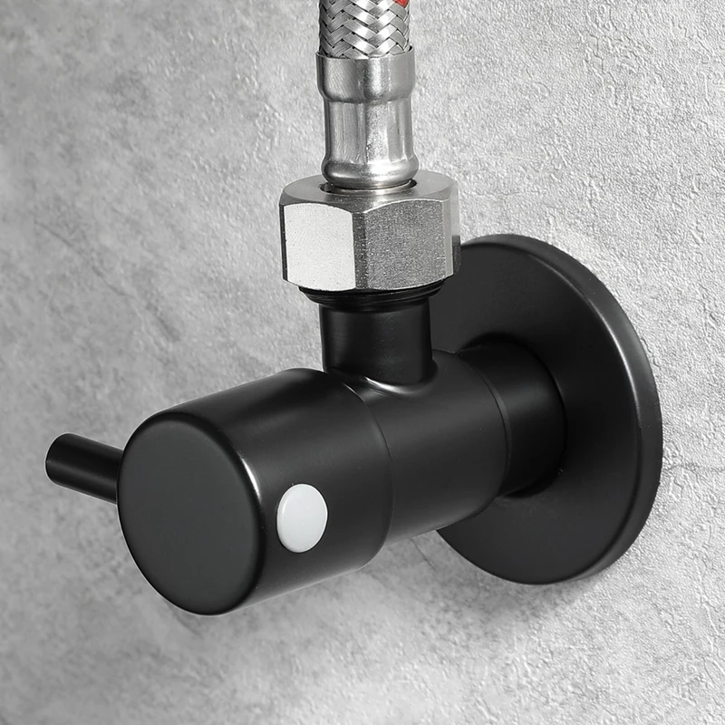 Black Angle Valve 304 Stainless Steel Water Stop Leak-Proof Cold and Hot General Bathroom Accessories |