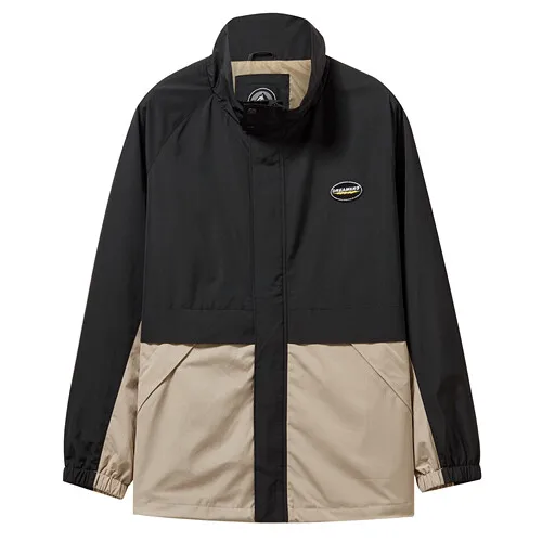 Giordano мужская куртка контрастный вышитый значок Chaquetas Hombre длинный рукав карманы спереди Jaqueta Corta Vento 01079749 - Цвет: 09Black